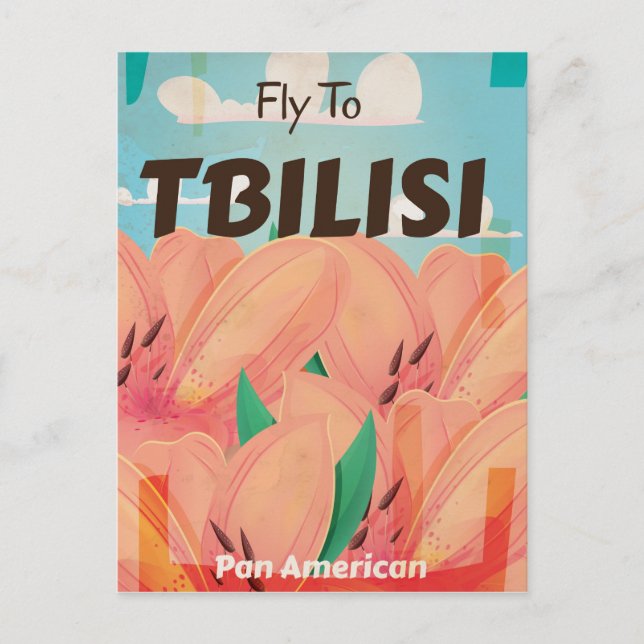 Postal Tbilisi Georgia Vintage Travel Poster (Anverso)