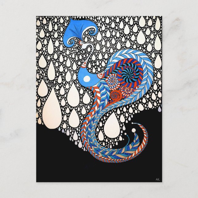 Postal Te Agarré Todas Tus Lágrimas Paraguas Peacock (Anverso)