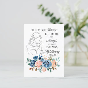 Postal Te amaré para siempre, Floral de citas del Día de 