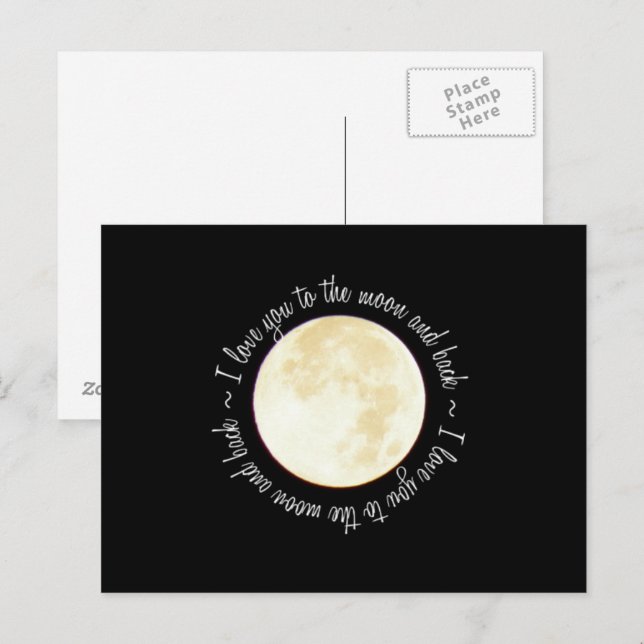 Postal Te amo a la luna (Anverso / Reverso)