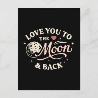 Postal Te Amo a la Luna Retro Clásico Día de San Valentín