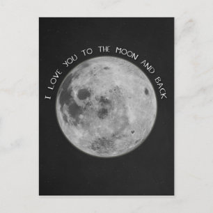 Postal Te amo a la luna y al cielo estrellado