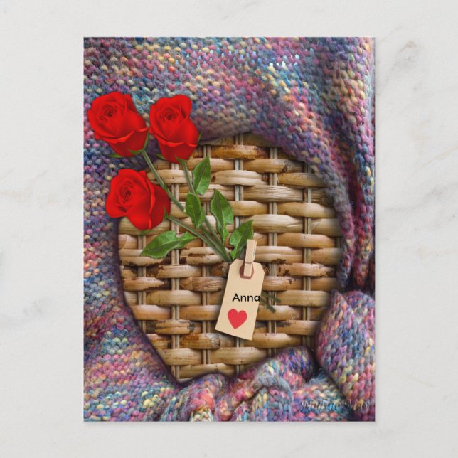 Postal Te amo a la luna y atrás (Anverso)