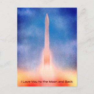 Postal Te amo a la luna y atrás