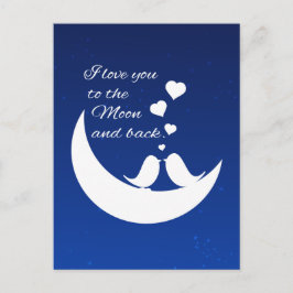 Postal Te amo a la luna y atrás