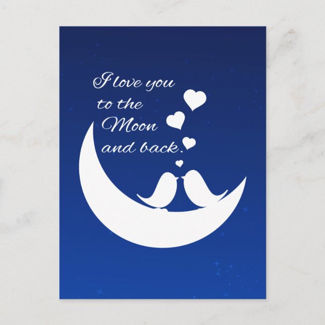 Postal Te amo a la luna y atrás (Anverso)