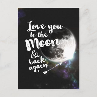 Postal Te amo a la luna y de nuevo ・ Diseño del espacio