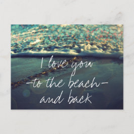 Postal Te amo a la playa y de vuelta