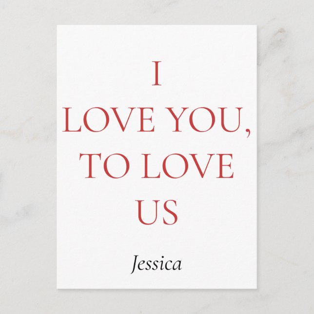 Postal Te amo a ti y a nosotros, personalizar personaliza (Anverso)