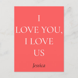 Postal Te amo a ti y a nosotros, personalizar personaliza