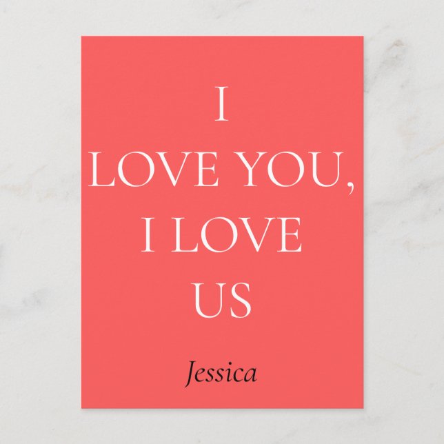 Postal Te amo a ti y a nosotros, personalizar personaliza (Anverso)