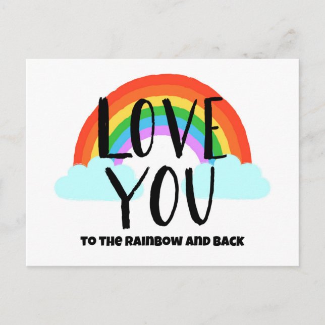 Postal Te amo al arcoiris y a la espalda (Anverso)