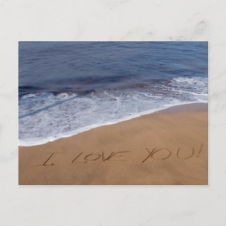 Postal Te amo... amor en la playa