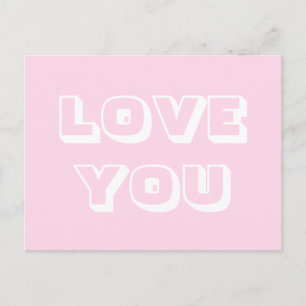 Postal Te amo, blanco claro blanco moderno negrita