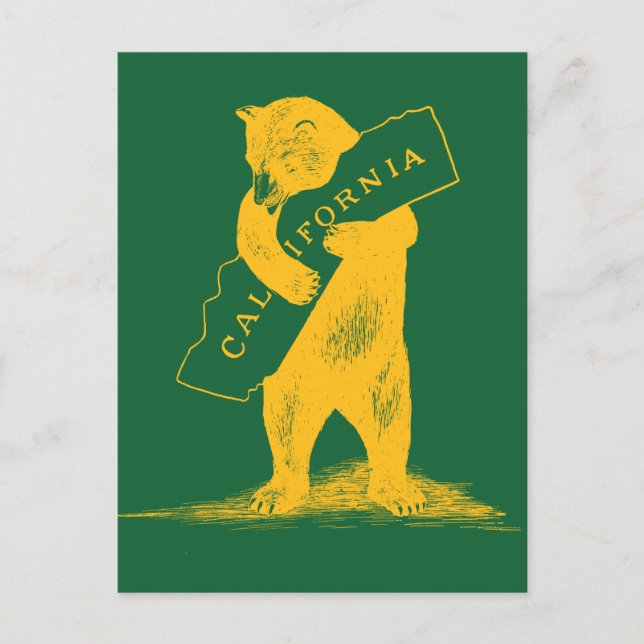 Postal Te amo California - Verde y Oro (Anverso)