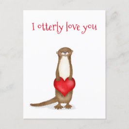 Postal Te amo completamente a tu linda nutria con la post