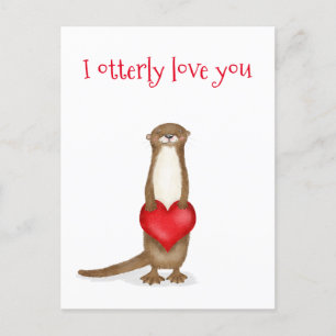Postal Te amo completamente a tu linda nutria con la post