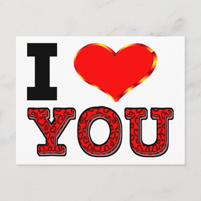 Postal Te amo con el corazón 3D (Anverso)