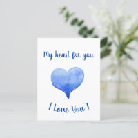Te Amo Corazón Azul Lindo Día de San Valentín  