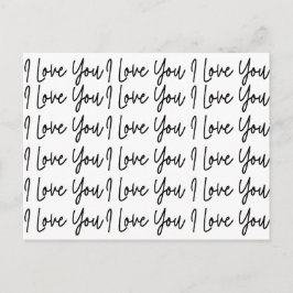 Postal Te amo Día de San Valentín blanco y negro