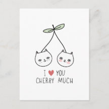 Te amo Día de San Valentín Gato Cereza Amante