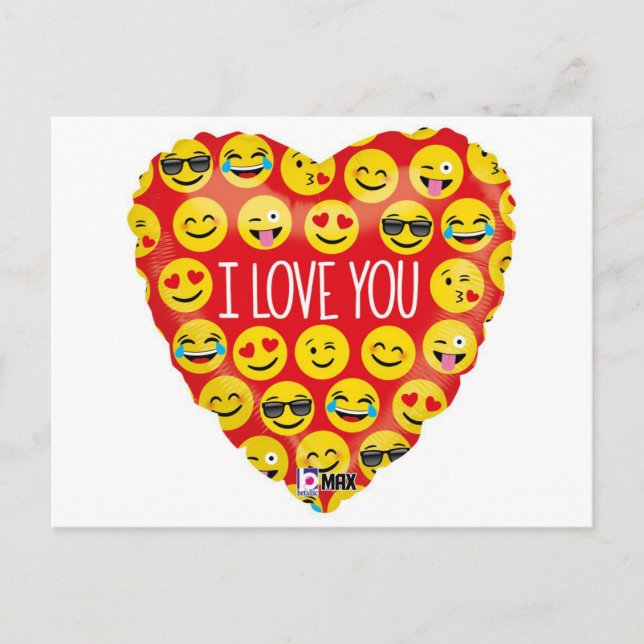 Postal Te amo el corazón de la emoji