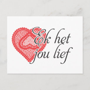 Postal Te amo en Afrikaans