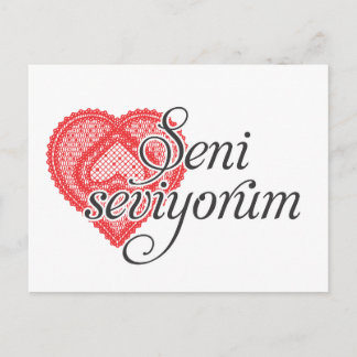 Postal Te amo en turco - Seni seviyorum