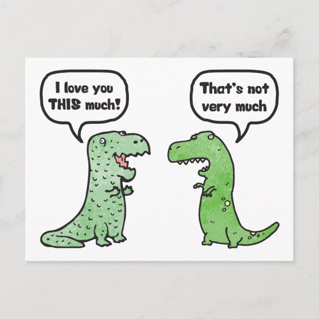 Postal Te Amo ESTO Mucho (T-Rex) (Anverso)