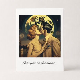 Postal Te amo hasta la luna, cartel de viaje personalizab