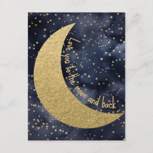 Postal Te amo hasta la luna y de vuelta