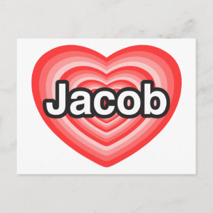 Postal Te amo Jacob. Te amo Jacob. Corazón
