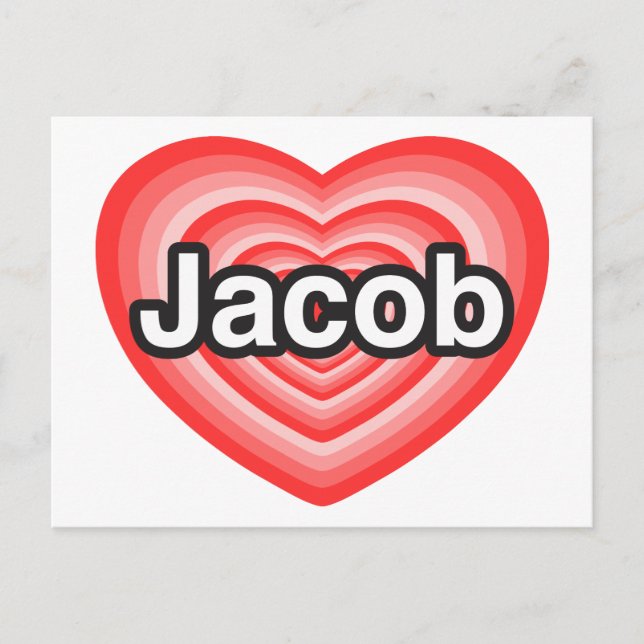 Postal Te amo Jacob. Te amo Jacob. Corazón (Anverso)
