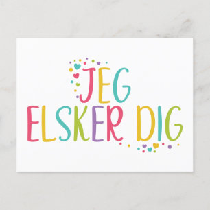 Postal Te amo jeg elkser danés cavar arco iris