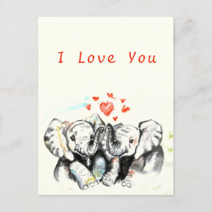 Postal Te Amo La Carta De La Pintada De Elefantes De Pare