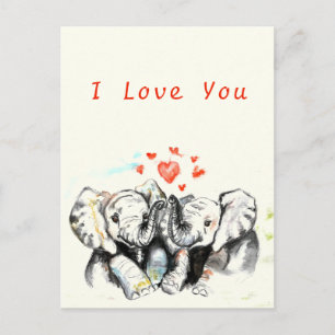 Postal Te Amo La Carta De La Pintada De Elefantes De Pare