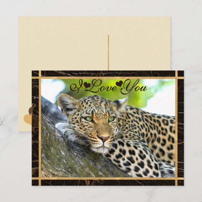 Postal Te Amo Leopard Photo (Anverso / Reverso)