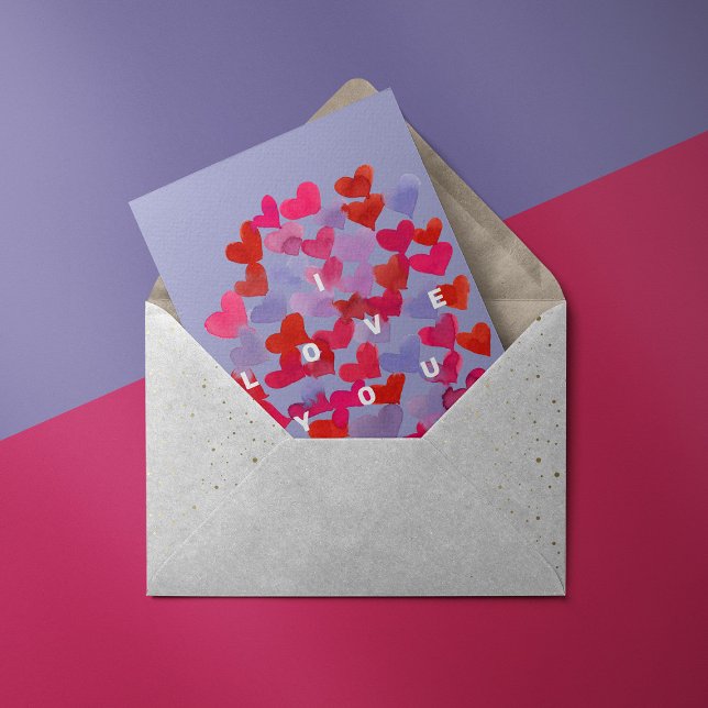 Postal Te amo los corazones de las acuarelas Postcard (Subido por el creador)