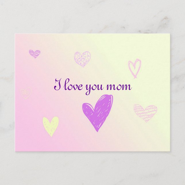 Postal Te amo mamá (Anverso)