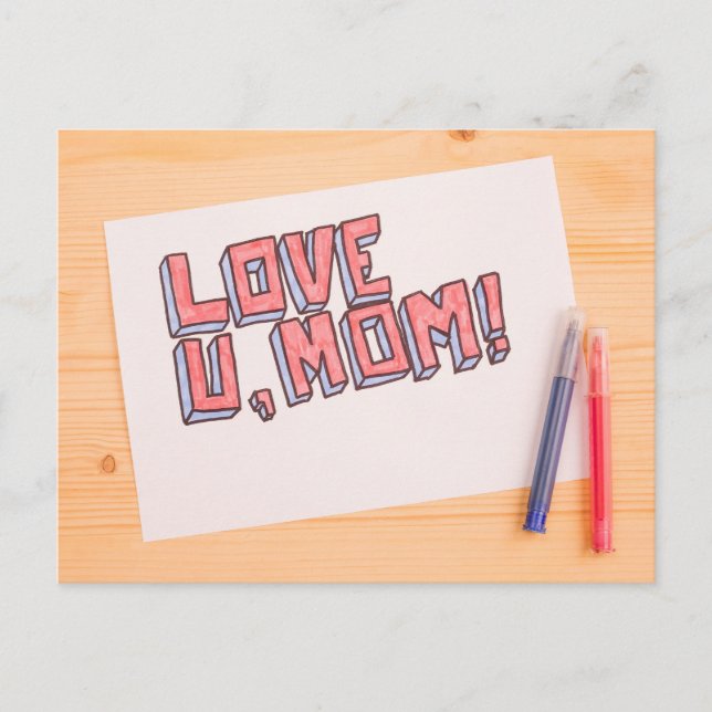 Postal Te amo, mamá (Anverso)