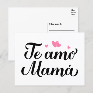 Postal Te amo mamá te amo Día de la Madre español