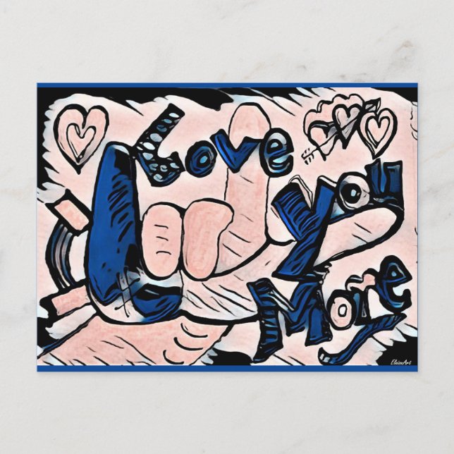 Postal Te Amo Más Contemporáneo (Anverso)