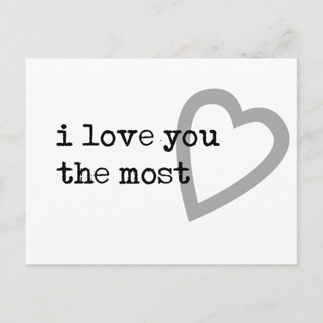 Postal te amo más corazón lindo (Anverso)