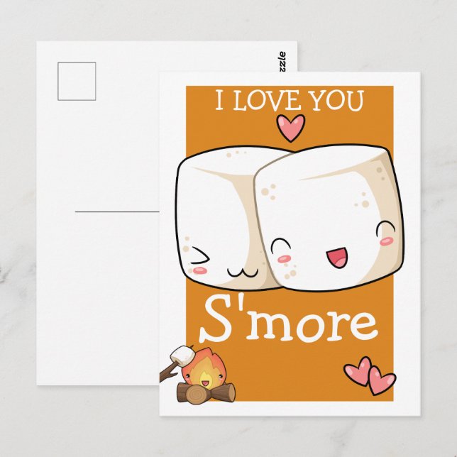 Postal Te Amo Más Marismo Kawaii (Anverso / Reverso)