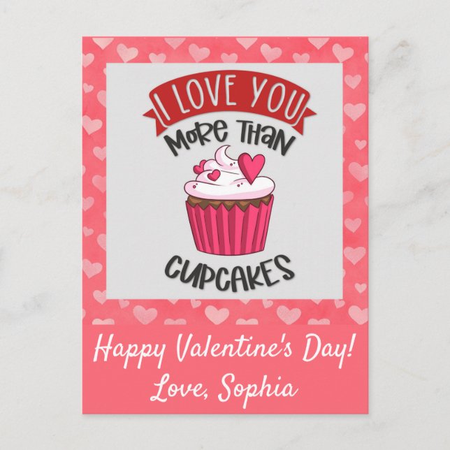 Postal Te Amo Más Que Cupcakes (Anverso)