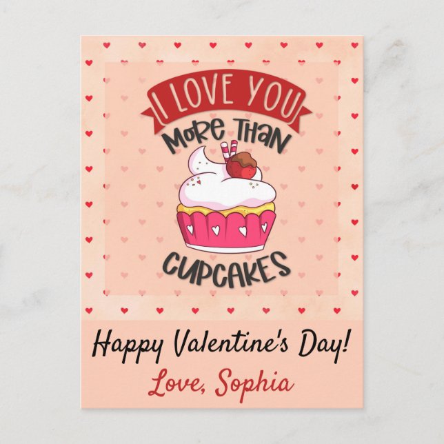 Postal Te Amo Más Que Cupcakes (Anverso)