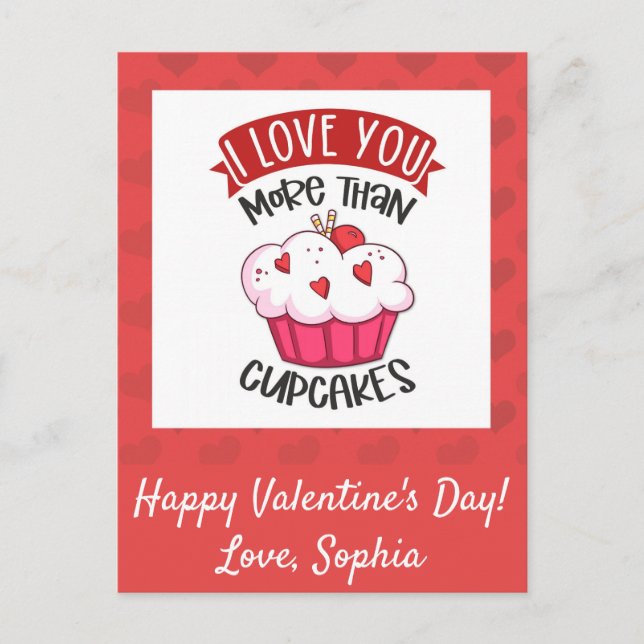 Postal Te Amo Más Que Cupcakes (Anverso)