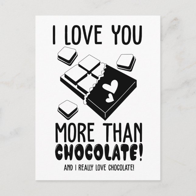 Postal Te Amo Más Que El Chocolate Blanco Y Negro (Anverso)