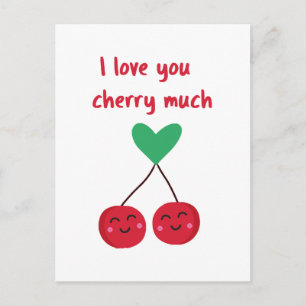 Postal Te Amo Mucho San Valentín Cereza