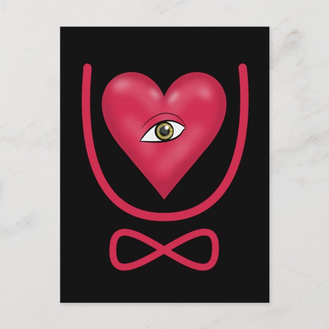 Postal Te amo para siempre corazón de ojos eternidad (Anverso)